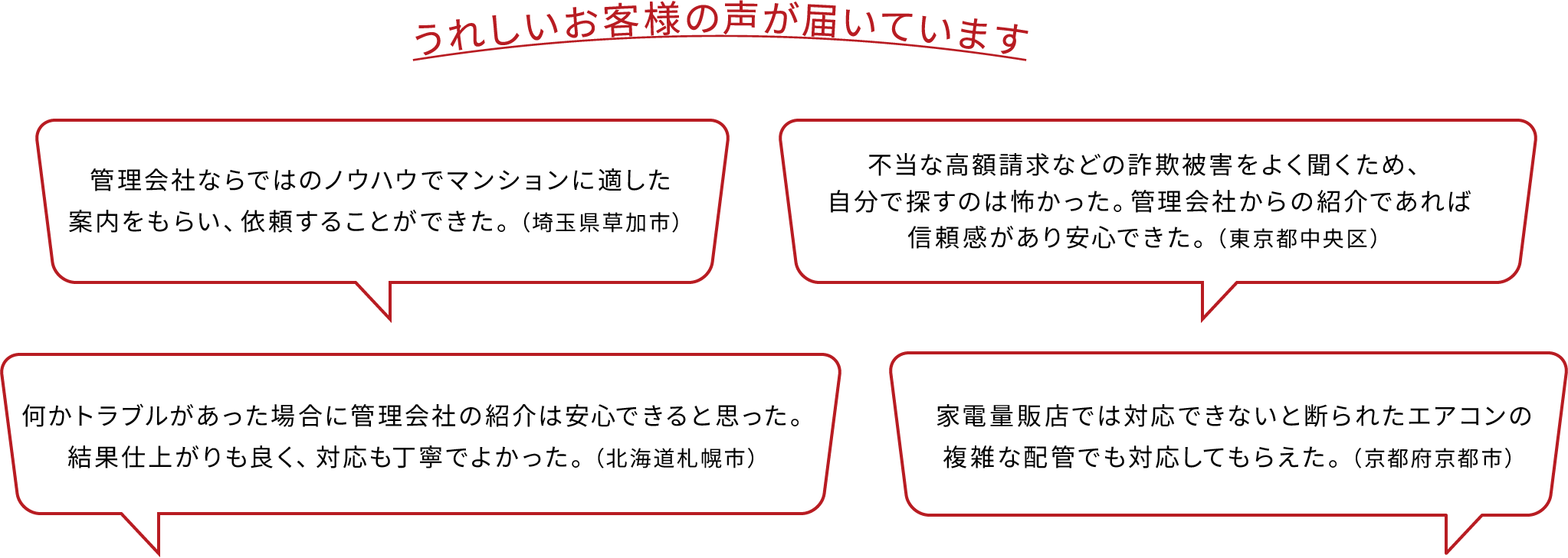 うれしいお客様の声が届いています